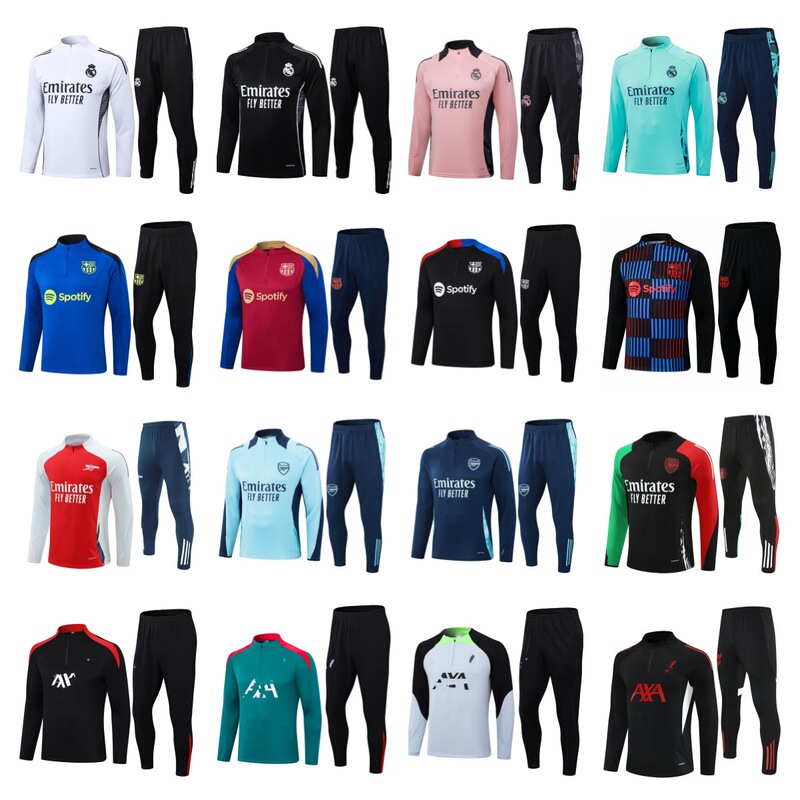 [Factory Wholesale] Real Madrid Barcelona Arsenal Fashion Sports Leisure Quick-Drying Football Training Suit Wholesale