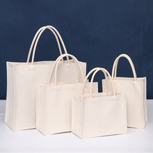 无印麻布袋diy硬帆布袋图案定做手提托特包购物手工定制