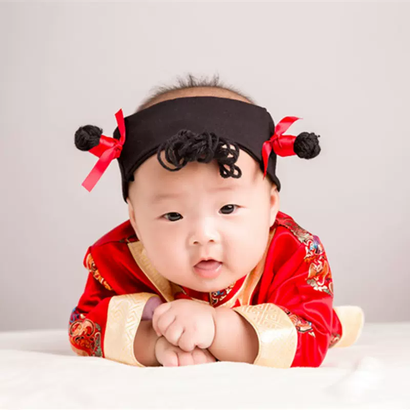 宝宝周岁抓周礼服男婴儿抓周衣拜年服女百天满月喜庆加厚唐装衣服