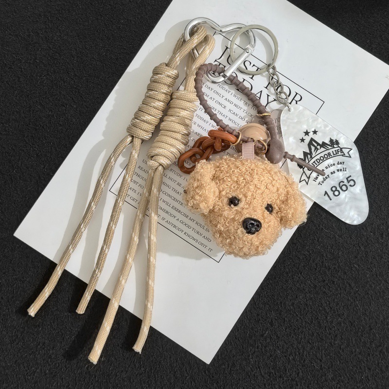 Llavero de peluche estilo Miu creativo, colgante para bolso, decoración de osito de peluche para parejas.