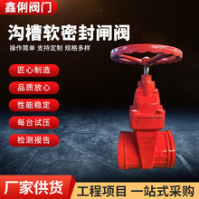 厂家供货 沟槽软密封闸阀 球墨铸铁弹性底座暗杆闸阀 消防阀门