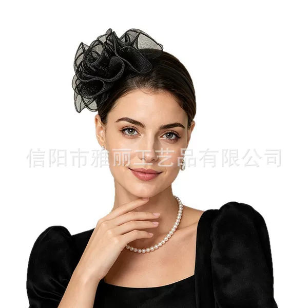 Cross-border vintage women's hair accessories, fashionable bridal wedding headbands, elegant headwear, high-end OL horse racing festival tea party headpieces