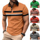 2024 Amazon new cross-border men's casual polo shirt lapel button business digital printing all-matching top