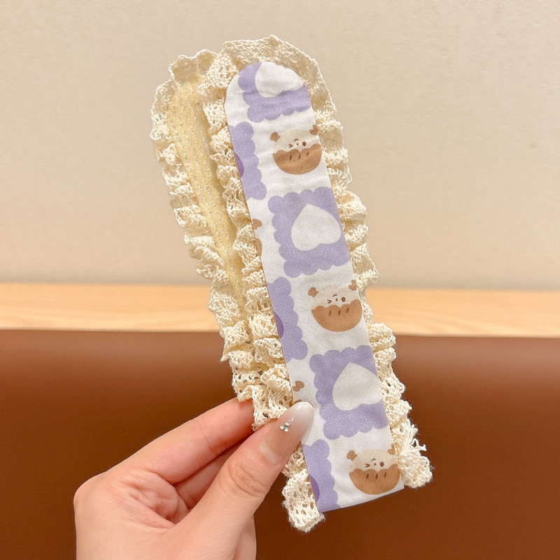 Sen sistema de punto flor fresa velcro para niñas y niños acabado de cabello correa de cabello sensación de alto nivel lavado de la cara brocha de cabello