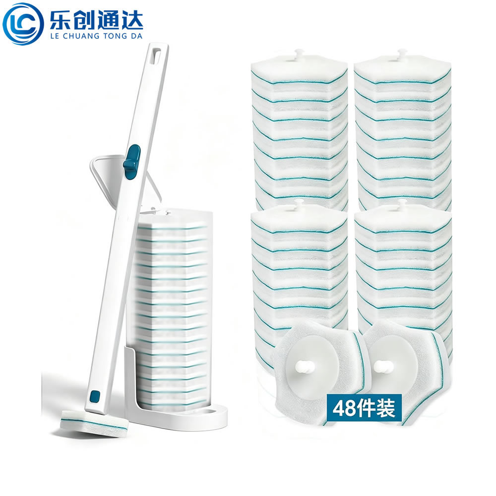 Lechuang disposable toilet brush, wall-mounted, for home use, no dead corners, 2026 new model toilet brush with replaceable head