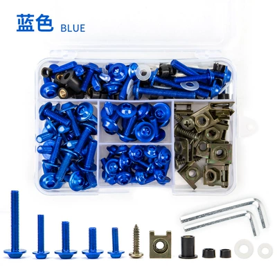 decorative screw bolt – Motorcycle Safety Supplies - 177pcs-color-screw-blue