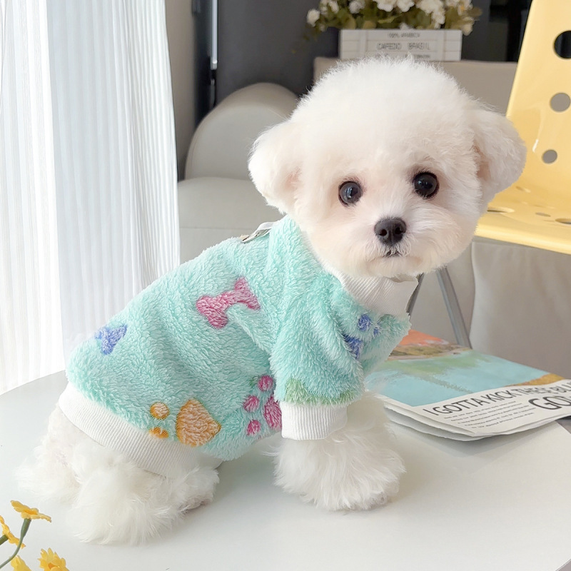 秋の新作フランネル暖かく肌に優しいペット服犬猫テディビションポメラニアン牽引ベスト|undefined
