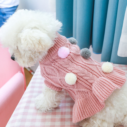 Pet clothes for small dogs and cats, winter and autumn sweaters, thick and warm, for Teddy, Bichon, Maltese, and Bull Terrier.
