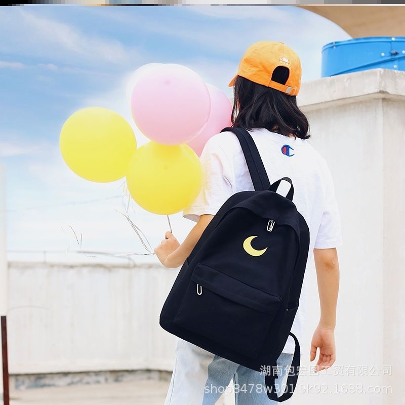 双肩包女韩版小清新帆布书包校园初高中学生大容量书包女