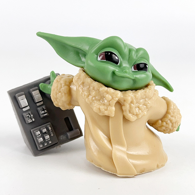 6 transfronterizos baby yoda yoda muñecas de oficina de mano juguetes de escritorio de automóviles Star Wars caja ciega