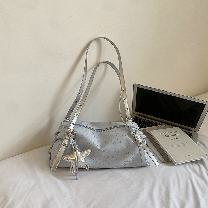 Lazy Style Commuter Small Bag For Women 2026 New Trendy Fashion Star Polka Dot Baguette Bag Summer Casual Underarm Bag - Thumbnail 7