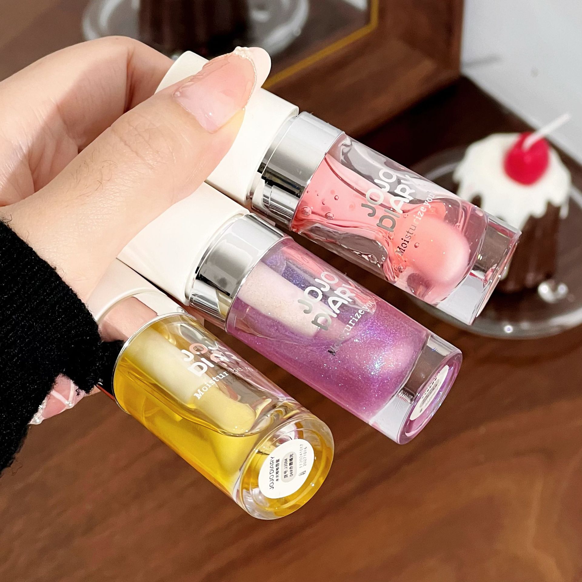 Diario largo, borde plateado de agua, labios dulces, miel, humedad, desalinización de las marcas labiales, labios de vidrio resistentes a la agrietamiento seco, duraderos, difíciles de descolorar image 5