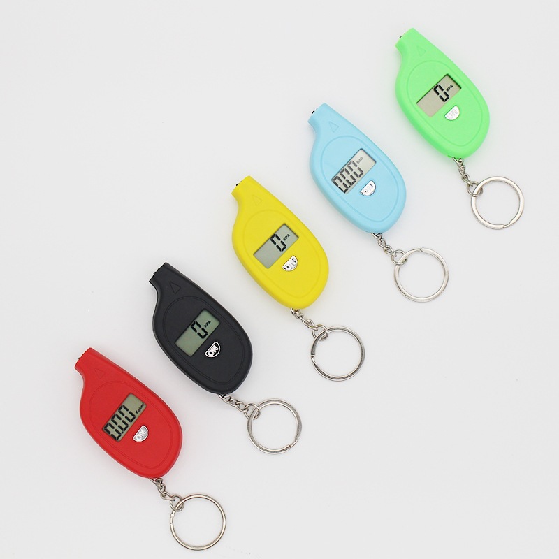 Cross-border best-selling mini tire pressure gauge keychain, digital display tire pressure gauge, customizable with logo, mini tire pressure gauge