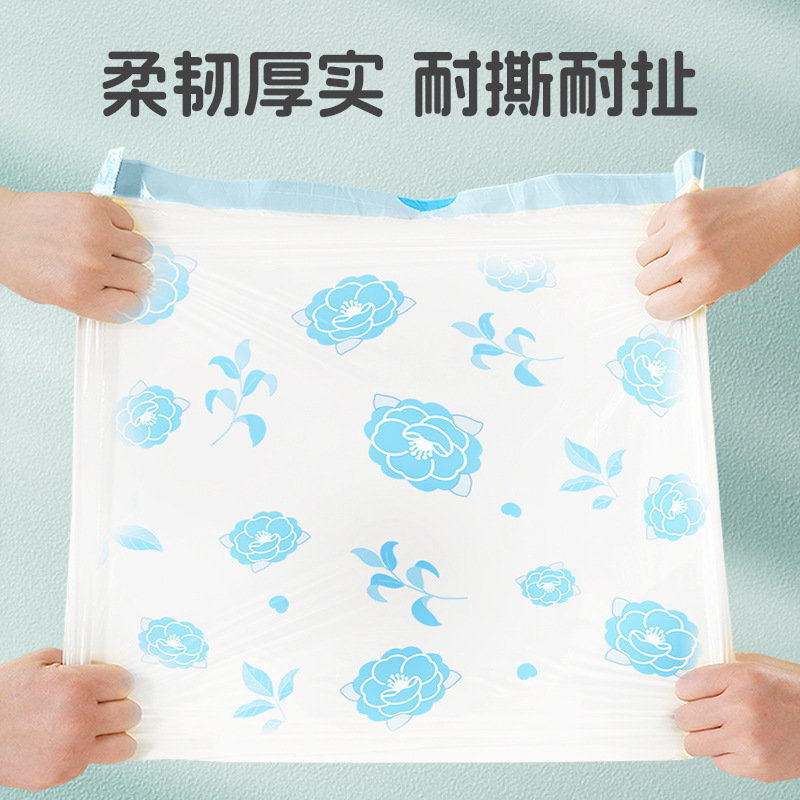 家庭用ゴミ袋、厚くて壊れにくい、巾着式大型バレル、破れない、持ち手付き大型自動開閉ビニール袋|undefined