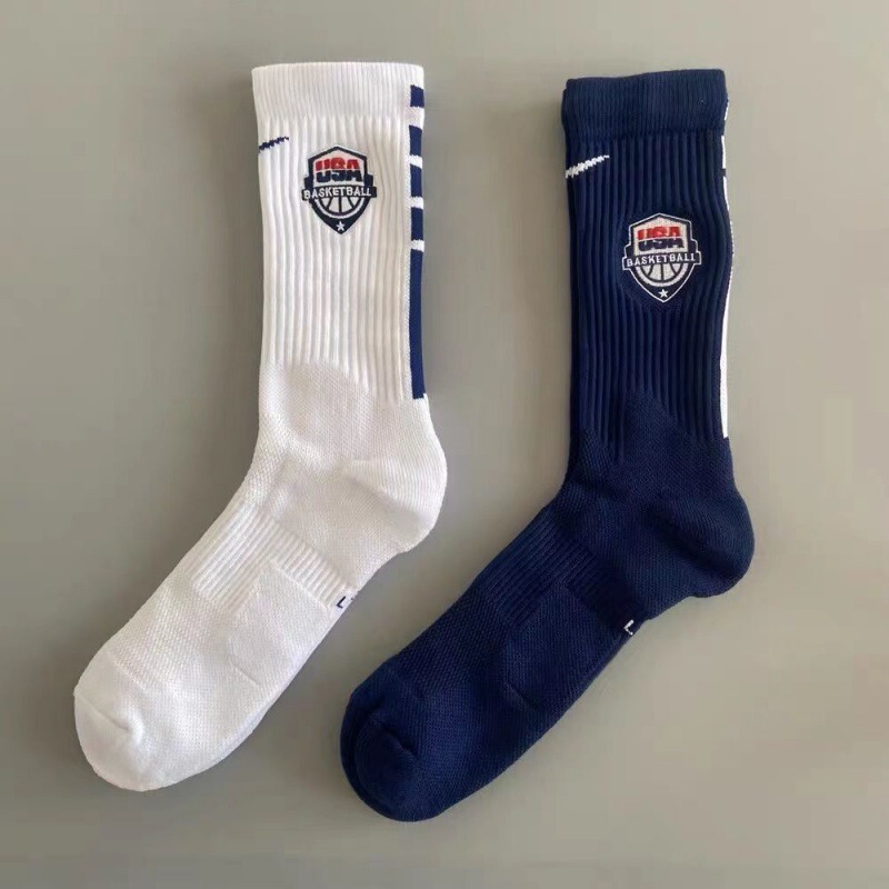 Usa Team Elite Basketball Socks Towel Bottom Thickened to Strengthen Practical Sports Nba Casual Sweat-Absorbent Breathable Wear-Resistant