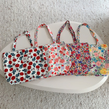 26101 夏季碎花布袋包包大容量玫瑰花帆布包沙滩包购物袋单肩包