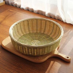 卸売り竹ふるい竹かごセットかご野菜かご竹箕竹丸かご手作り竹編みかご