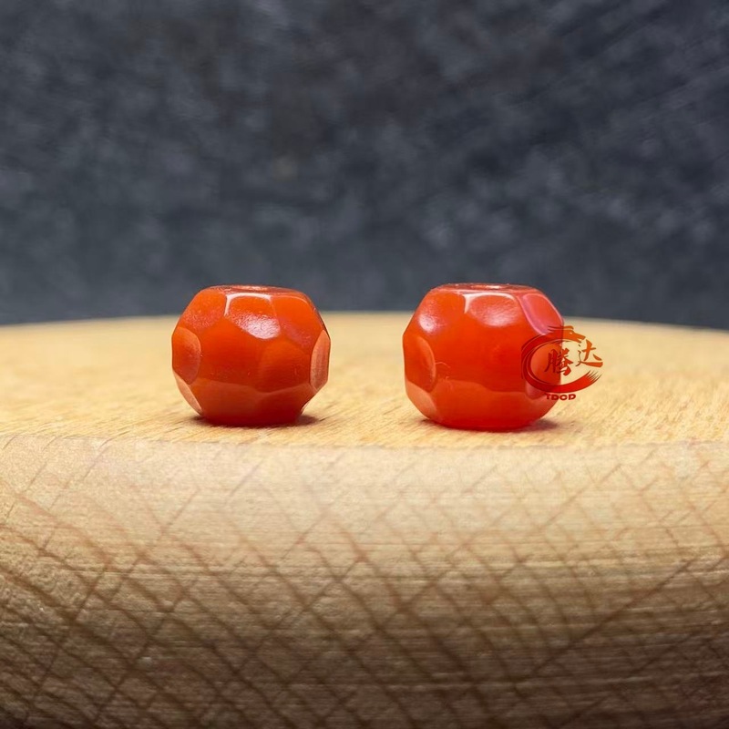 南红色玛瑙无相老型散珠桶珠饰品隔珠单颗金刚菩提文玩diy手串批|undefined
