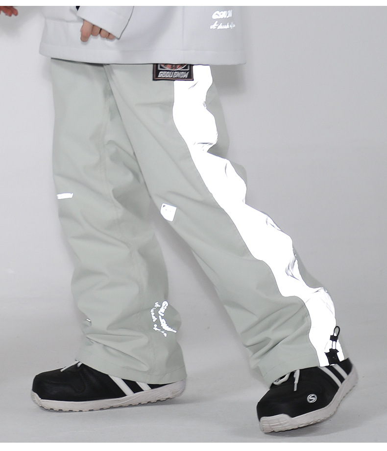 Pantaloni da neve da donna a doppia tavola, spessi, caldi, impermeabili, abbaglianti, luminosi, spettacolo notturno_voghion.com