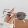 Pink blue gold frame