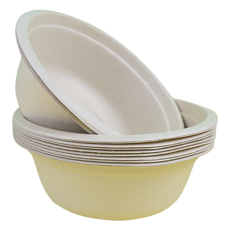 Tazón de papel desechable al por mayor pulpa degradable hogar al aire libre barbacoa tazón para llevar caja de embalaje tazón de papel en stock