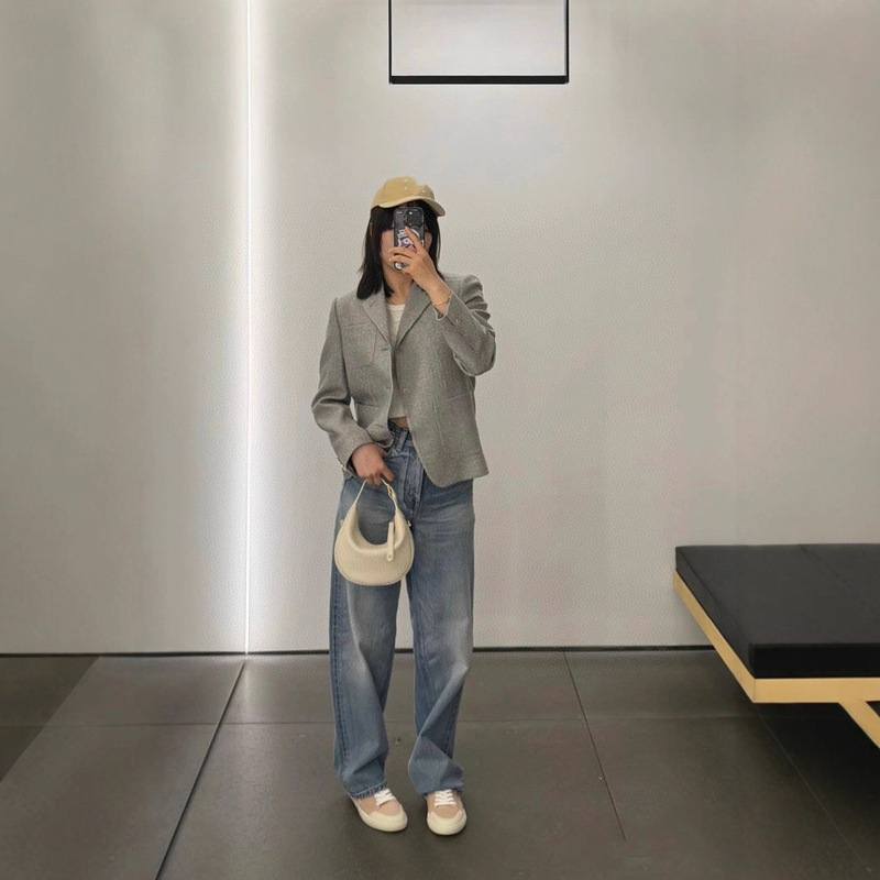 2025 Autumn New Ce Nanyou High-End Elegant Commuter Versatile Heavy Waist-Cinching Plaid Blazer