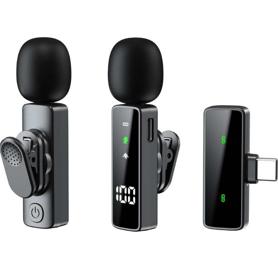 New Cross-Border Mic3 Wireless Lavalier Microphone with Smart Ai Noise Reduction, Digital Power Display, Mini Outdoor Live Broadcast Microphone 3