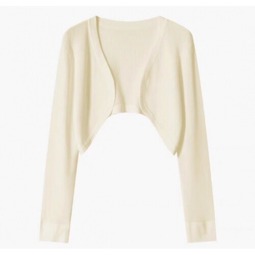 White ice silk knitted cardigan jacket thin small vest women's shawl 2024 summer new exterior sunscreen shirt