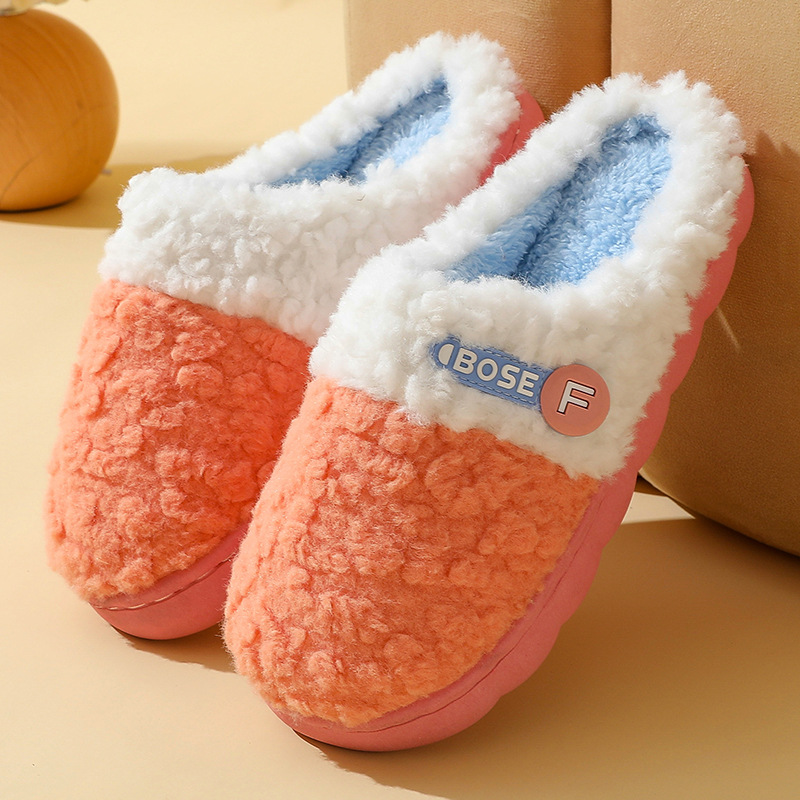 thumbnail image 1 of Nuevas zapatillas de algodón de invierno para mujer, zapatillas de algodón de felpa y terciopelo para el hogar, zapatillas de algodón cálidas para interiores con suela gruesa para parejas, zapatillas, 1 of 5