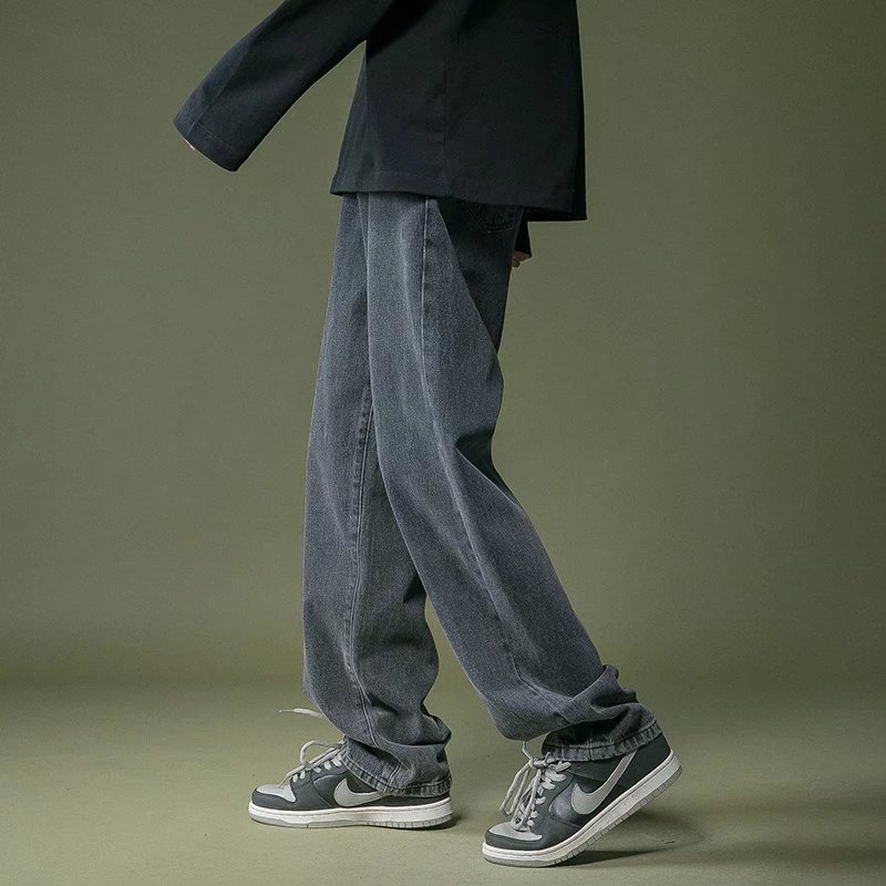 Pantalones vaqueros sueltos marca de moda de primavera y otoño para hombres pantalones de pierna ancha rectos sueltos 2022 nuevos pantalones casuales de calle alta