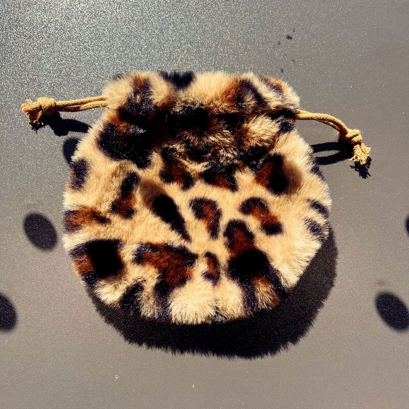 Cute Plush Leopard Print Storage Bag, Storage Pouch, Drawstring Bag, Earphone Pouch, Earphone Case Cute Plush Leopard Print Storage Bag, Storage Pouch, Drawstring Bag, Earphone Pouch, Earphone Case