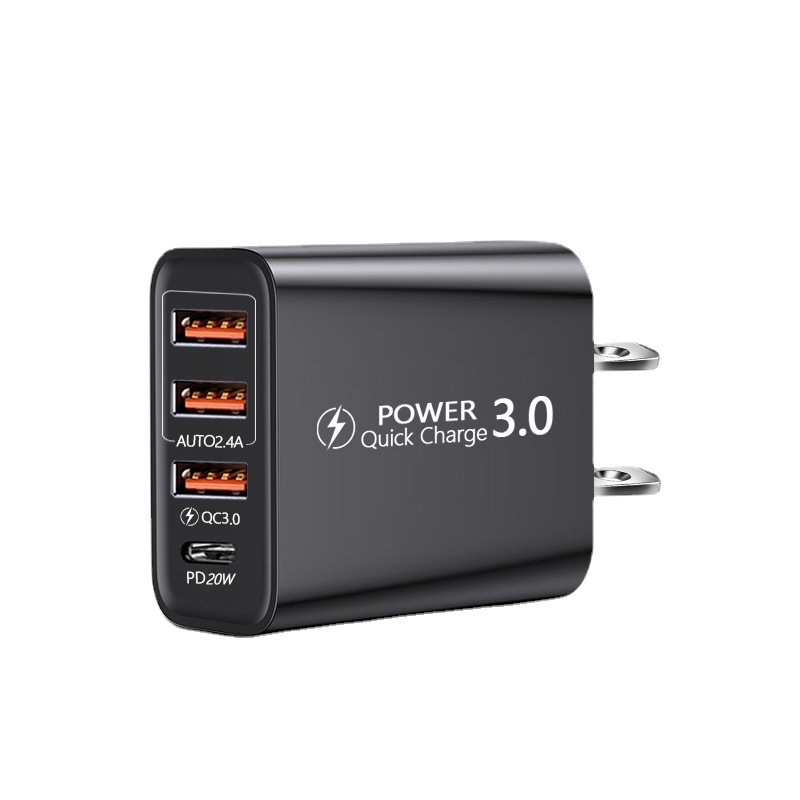 Cargador de viaje estándar americano estándar europeo estándar británico estándar 3USB + tipo-C cabeza de carga 3USB + PD multi-adaptador de teléfono móvil