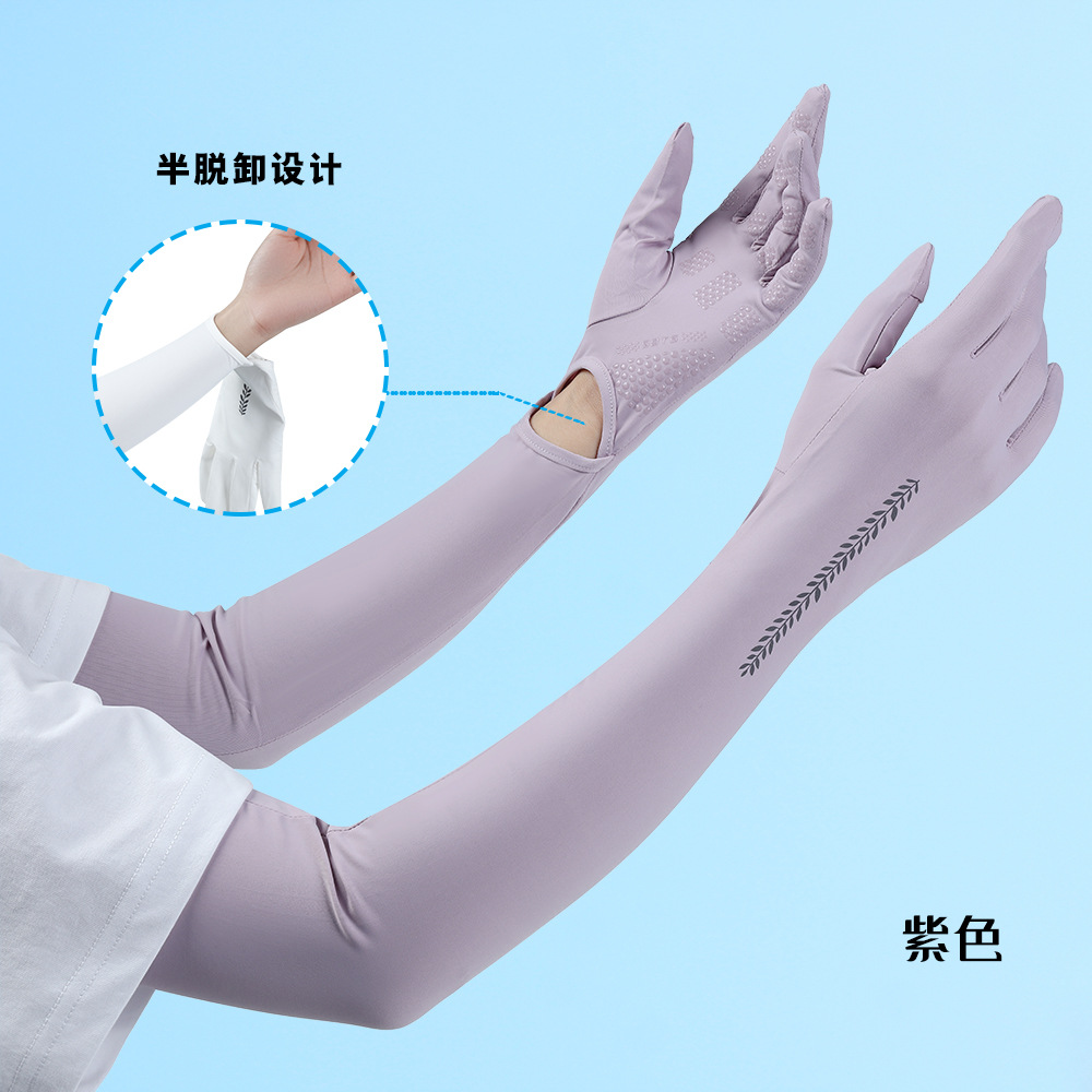 Manga de hielo de protección solar manga de brazo transpirable estilo coreano para mujer conducción al aire libre Protección UV manga alargada de seda de hielo de verano