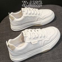 真皮厚底小白鞋子女软底不累脚女鞋2025春夏新款透气休闲运动板鞋