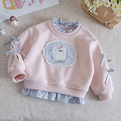 女童卫衣春秋款2025新款小女孩假两件衣服儿童装宝宝秋季长袖上衣