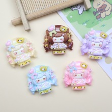 卡通diy树脂配件细闪辫子小猫奶油胶发夹手机壳吊坠鞋扣饰品配饰