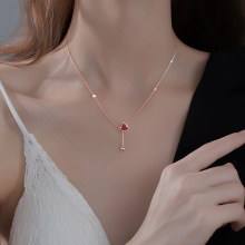 爱心流苏项链女时尚百搭毛衣链2023新款小众设计感潮流锁骨链礼物