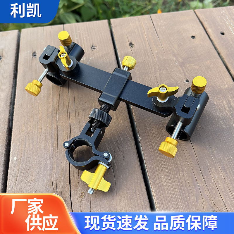 厂家跨境供应欧式钓椅双炮台架一拖二钓椅万向双头炮台支架架杆