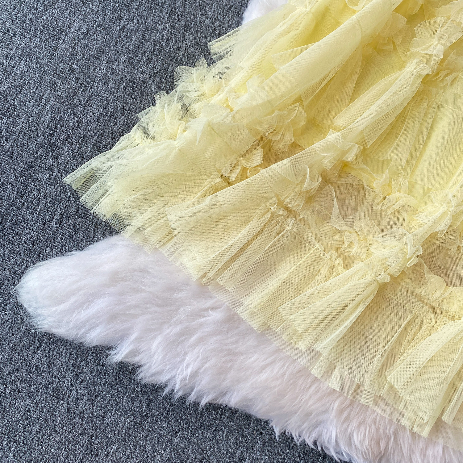 Ethereal Cake Skirt For Women Sweet Bow Mesh Puffy Ruffle Skirt Youthful And Gentle Style New_ecoleips.com