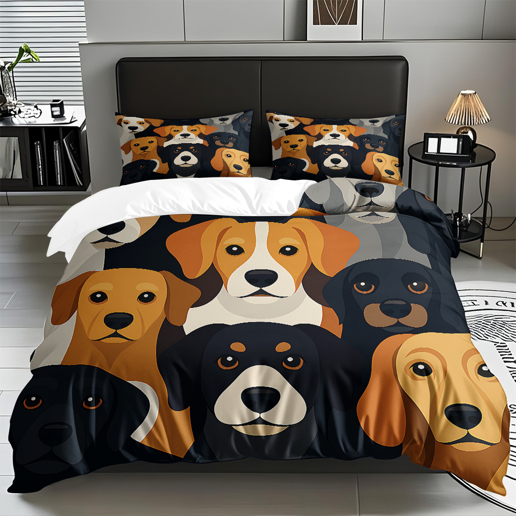 Fábrica directa para textiles caseros moles lindos cachorros impresión digital colcha colcha TEMU / JIT