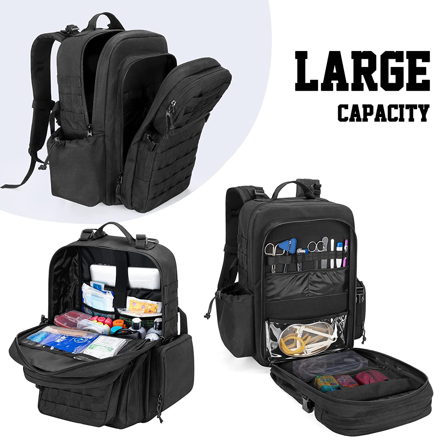 Tactics black waterproof capacious camouflage backpack for hiking…