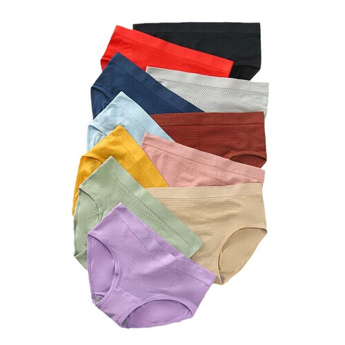 High-quality running amount honeycomb underwear for women, pure cotton, honeycomb mid-rise, lifting bottom, women's triangle pants