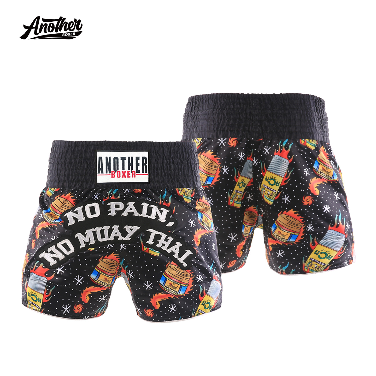 ANOTHERBOXER Muay Thai shorts, children's and adult sizes, printed design, boxing shorts for sparring, combat, and training