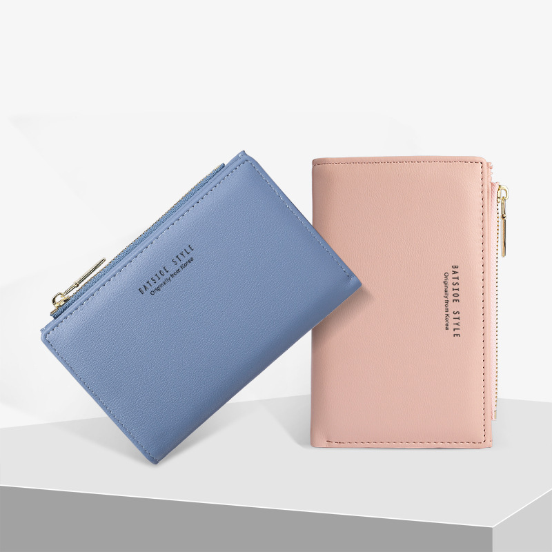 Fashionable and Small European and Korean Style Women's Wallet Simple Ultra-thin Side Zipper Coin Purse Student Bag for Women