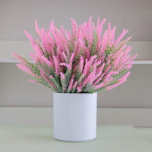 Simulated Lavender, Plush-Textured Country-Style Decorative Flower Bunches, Wedding Eternal Flowers: Wheat Ears & Lavender Silk Floral Arrangements