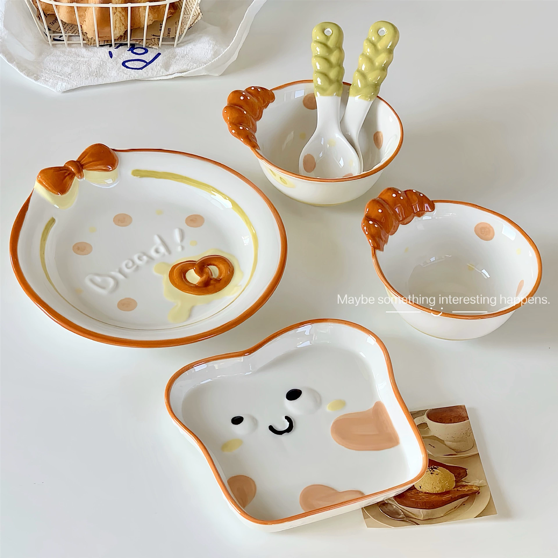 Cute ceramic tableware, cartoon brand high quality set, full set