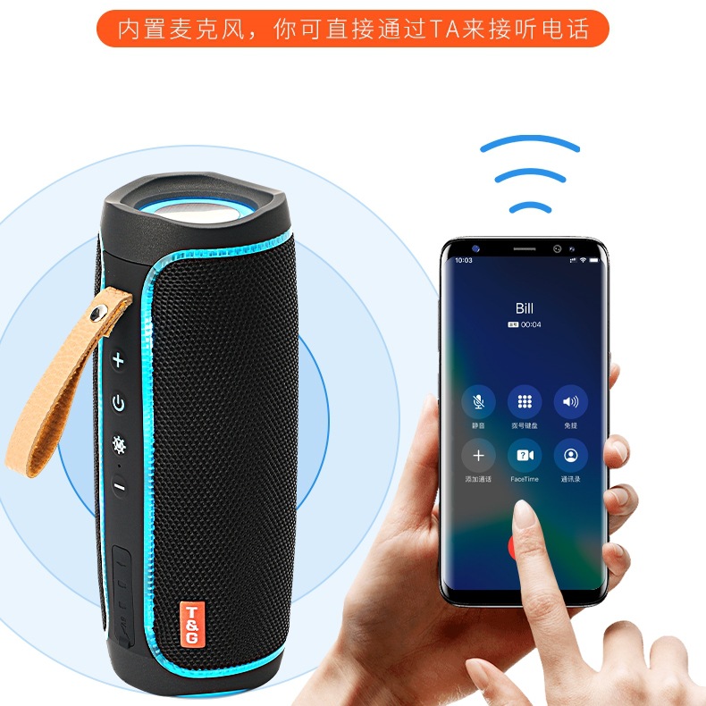 TG287 altavoz bluetooth colorido LED luces regalo creativo al aire libre impermeable portátil tarjeta T USB subwoofer
