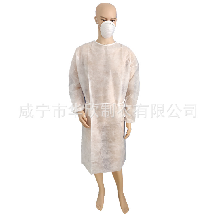 白色PP反穿衣一次性隔离衣