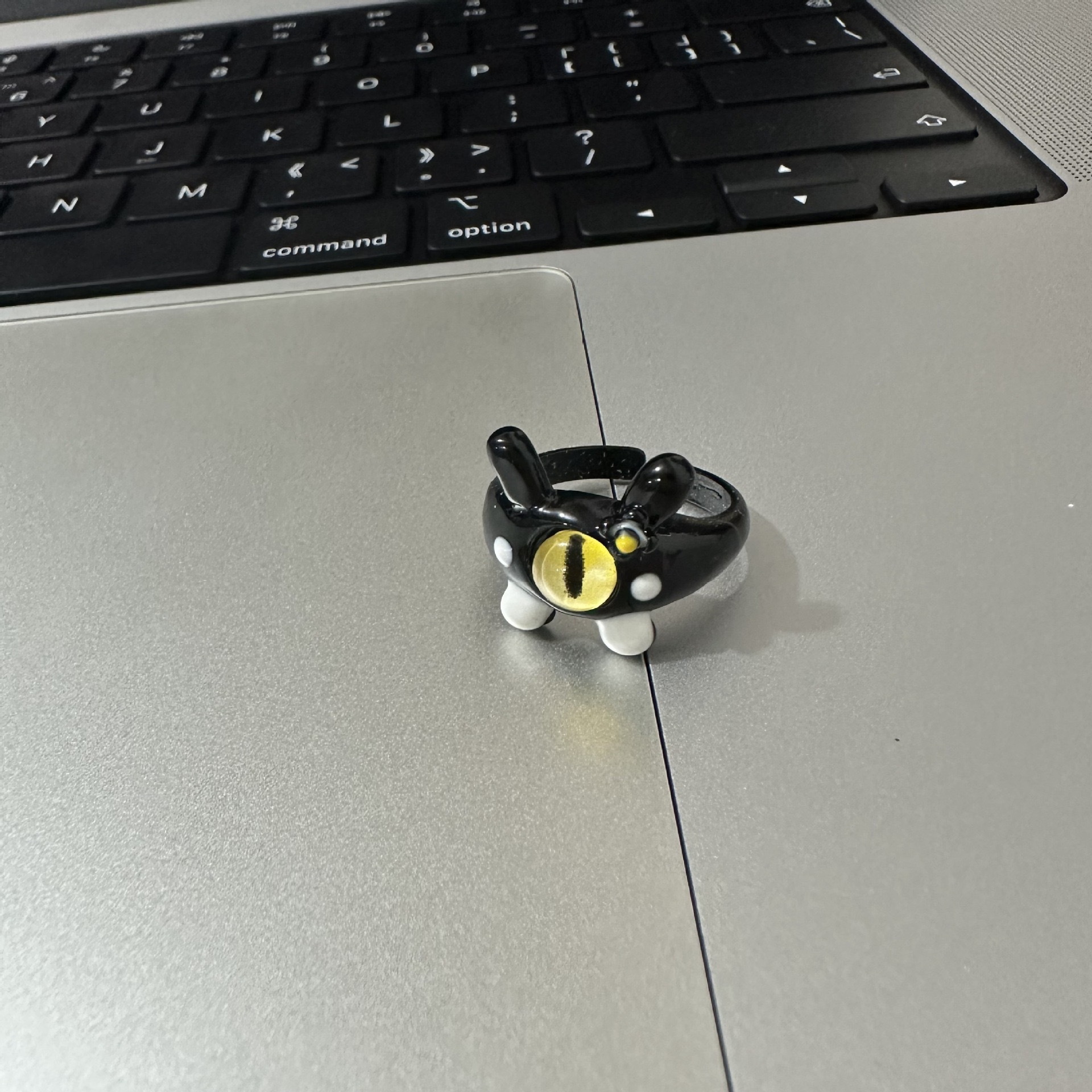 Anello carino con mostro di gatto carino, moda femminile, anello aperto regolabile per dita, anello di personalità per fidanzate di celebrità di Internet_voghion.com