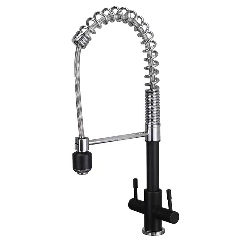 2022 Modern Kitchen 360 Rotatable Extendable Deck Mounted Single Handle Chrome Pull Out Faucet Kitchen